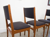 Set of Four Danish Teak Dining Chairs in Black Maharam Divina by Kvadrat