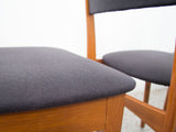 Set of Four Danish Teak Dining Chairs in Black Maharam Divina by Kvadrat
