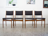 Set of Four Danish Teak Dining Chairs in Black Maharam Divina by Kvadrat