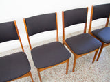 Set of Four Danish Teak Dining Chairs in Black Maharam Divina by Kvadrat