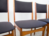 Set of Four Danish Teak Dining Chairs in Black Maharam Divina by Kvadrat