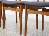 Set of Four Danish Teak Dining Chairs in Black Maharam Divina by Kvadrat