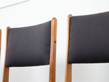 Set of Four Danish Teak Dining Chairs in Black Maharam Divina by Kvadrat