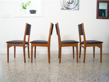 Set of Four Danish Teak Dining Chairs in Black Maharam Divina by Kvadrat