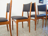 Set of Four Danish Teak Dining Chairs in Black Maharam Divina by Kvadrat