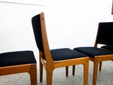 Johannes Andersen Teak Dining Chairs Upholstered in Black Boucle - Set of 4