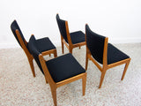 Johannes Andersen Teak Dining Chairs Upholstered in Black Boucle - Set of 4