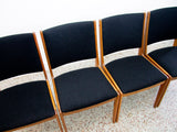 Johannes Andersen Teak Dining Chairs Upholstered in Black Boucle - Set of 4