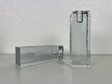 Blenko Ice Cube Pillar Candleholders - a Pair