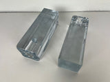 Blenko Ice Cube Pillar Candleholders - a Pair