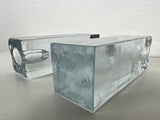 Blenko Ice Cube Pillar Candleholders - a Pair