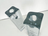 Blenko Ice Cube Pillar Candleholders - a Pair
