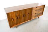 American Mid Century Modern Walnut Credenza