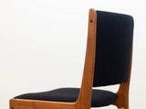 Johannes Andersen Teak Dining Chairs Upholstered in Black Boucle - Set of 4