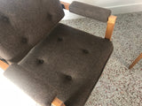 Pair of Mid Century Upholstered Armchairs by Eck Adams