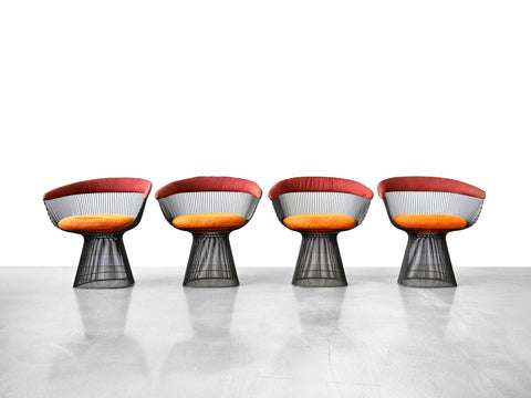 Vintage Warren Platner Bronze Dining Chairs for Knoll International - Set of Four