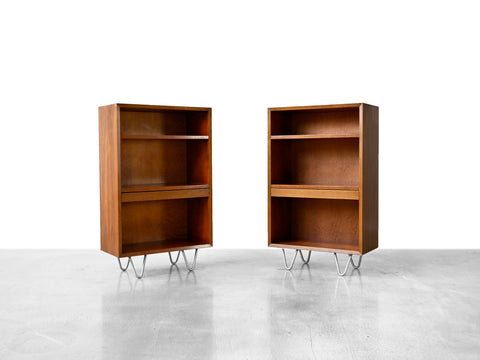 George Nelson BCS Bookcases in Walnut for Herman Miller - a Pair