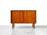 Vintage Sliding Door Cabinet in Teak by Hans Wegner for RY Möbler
