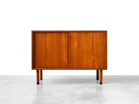 Vintage Sliding Door Cabinet in Teak by Hans Wegner for RY Möbler