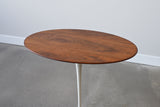 Vintage Walnut Oval Top Tulip Side Table by Eero Saarinen for Knoll
