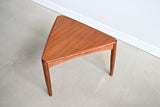 Vintage Walnut Triangle Side Table by DUX