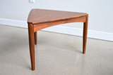 Vintage Walnut Triangle Side Table by DUX