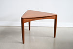 Vintage Walnut Triangle Side Table by DUX