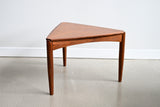 Vintage Walnut Triangle Side Table by DUX