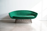 Vintage Warren Platner Settee in Green Knoll Fabric