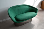 Vintage Warren Platner Settee in Green Knoll Fabric