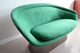 Vintage Warren Platner Settee in Green Knoll Fabric