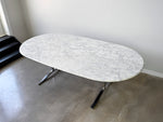 Carrara Marble Dining Table with Stainless Steel Base by Nicos Zographos
