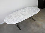 Carrara Marble Dining Table with Stainless Steel Base by Nicos Zographos