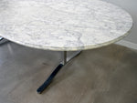 Carrara Marble Dining Table with Stainless Steel Base by Nicos Zographos