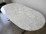 Carrara Marble Dining Table with Stainless Steel Base by Nicos Zographos