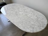 Carrara Marble Dining Table with Stainless Steel Base by Nicos Zographos
