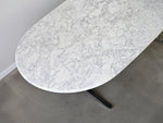Carrara Marble Dining Table with Stainless Steel Base by Nicos Zographos