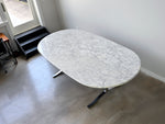 Carrara Marble Dining Table with Stainless Steel Base by Nicos Zographos