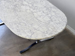 Carrara Marble Dining Table with Stainless Steel Base by Nicos Zographos