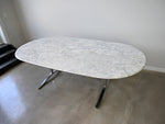 Carrara Marble Dining Table with Stainless Steel Base by Nicos Zographos