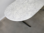 Carrara Marble Dining Table with Stainless Steel Base by Nicos Zographos