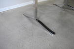 Carrara Marble Dining Table with Stainless Steel Base by Nicos Zographos