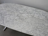 Carrara Marble Dining Table with Stainless Steel Base by Nicos Zographos