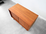 Vintage Sliding Door Cabinet in Teak by Hans Wegner for RY Möbler