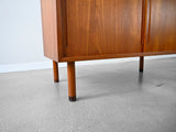 Vintage Sliding Door Cabinet in Teak by Hans Wegner for RY Möbler