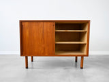Vintage Sliding Door Cabinet in Teak by Hans Wegner for RY Möbler