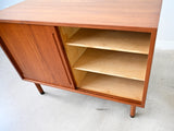 Vintage Sliding Door Cabinet in Teak by Hans Wegner for RY Möbler