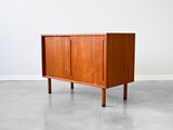 Vintage Sliding Door Cabinet in Teak by Hans Wegner for RY Möbler