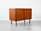 Vintage Sliding Door Cabinet in Teak by Hans Wegner for RY Möbler