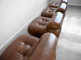 Soriana Lounge Chairs in Brown Leather by Afra and Tobia Scarpa for Cassina - Set of Four